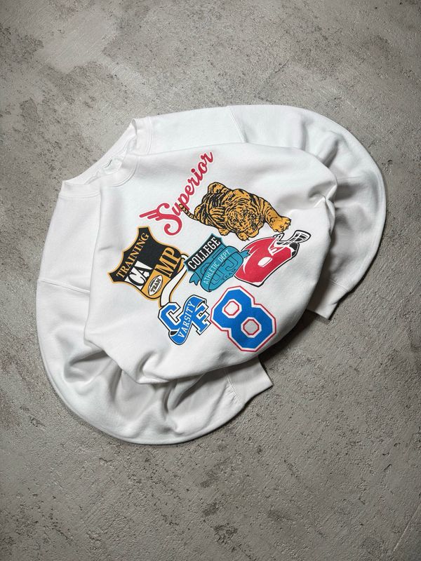 Bluza University American Football Theme Crewneck White M