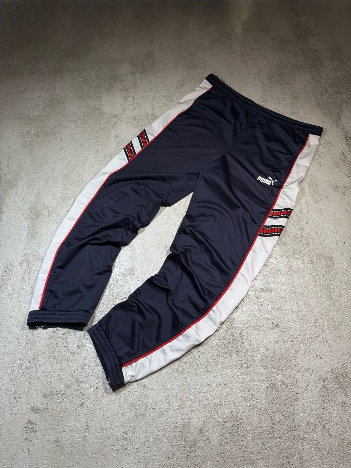 Dresy Puma Wh/Logo&amp;Stripes Sweatpants Navy L