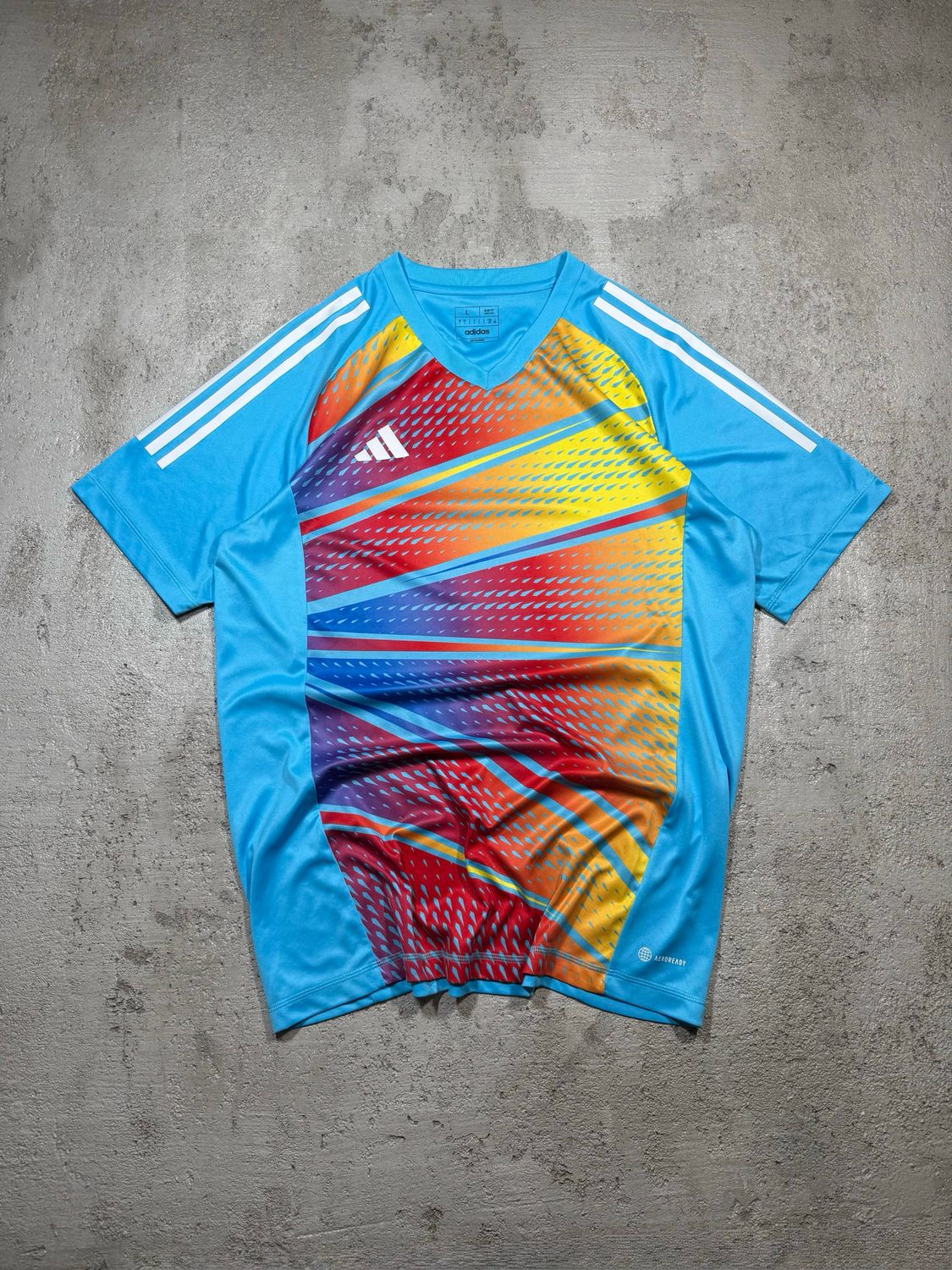 T-Shirt Adidas Wh/Logo Colorful Sport Tee Blue M
