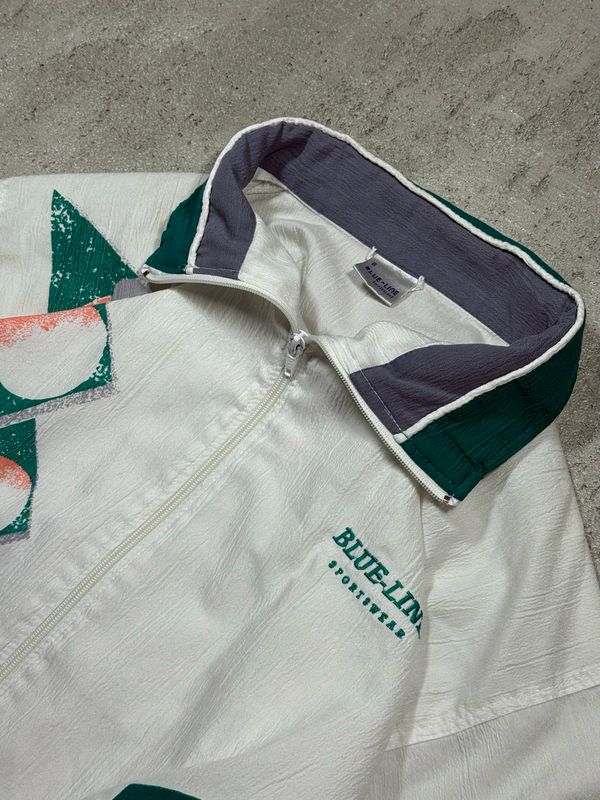 Zipper Blue-Line Gre/Triangles Zipper White M