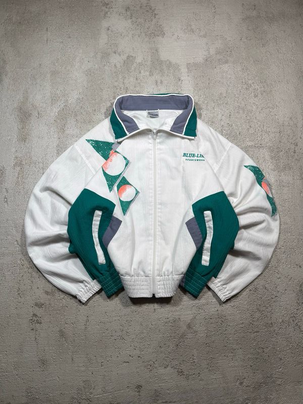 Zipper Blue-Line Gre/Triangles Zipper White M