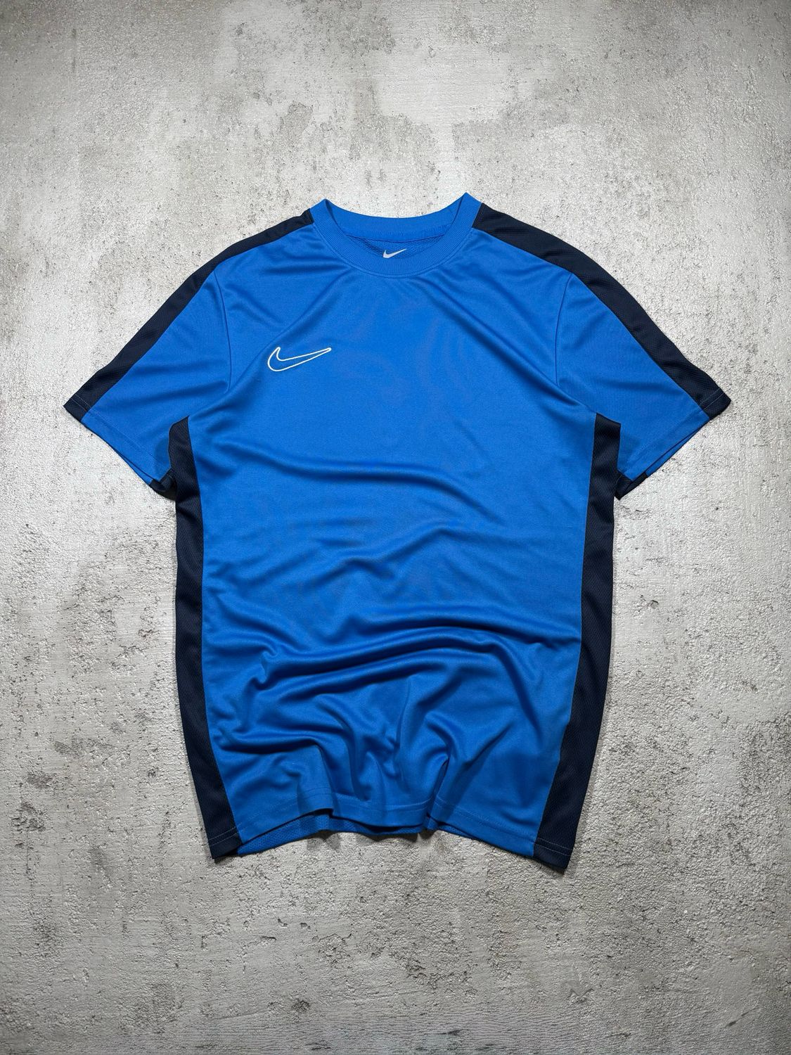T-Shirt Nike Wh/Swoosh Na/Stripes Dri-Fit Blue S
