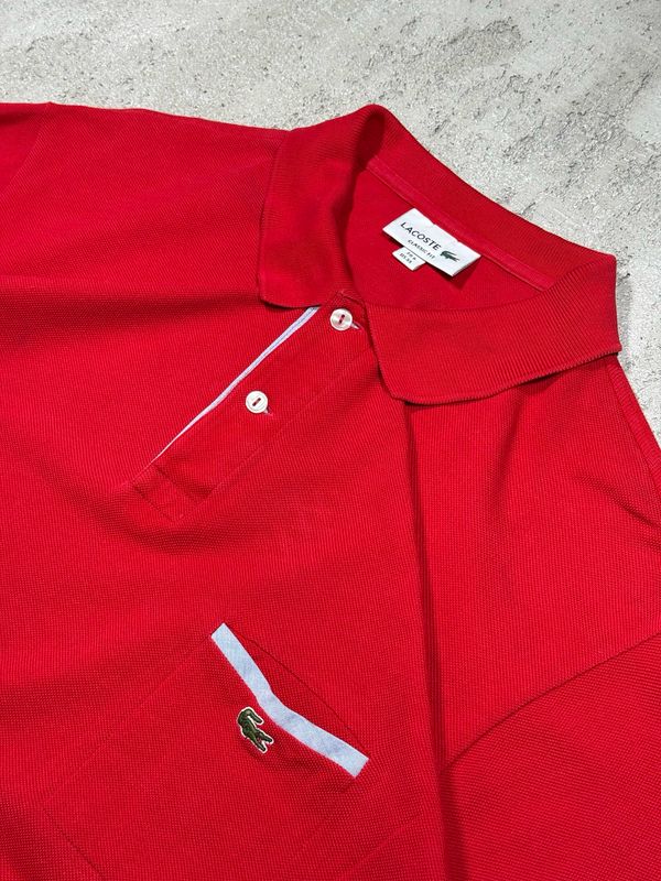 Polo Lacoste Gre/Croc Classic Pocket Red M