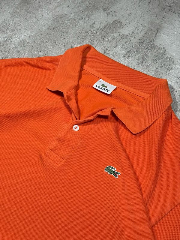 Polo Lacoste Gre/Croc Orange L