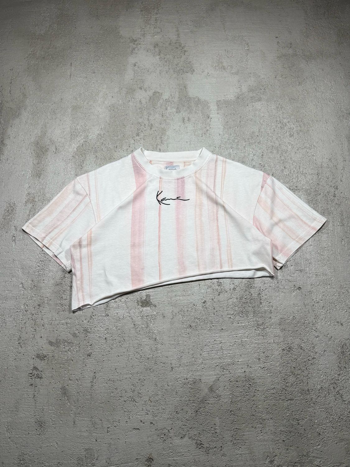 T-Shirt Karl Kani Stripes Cropped Pink M