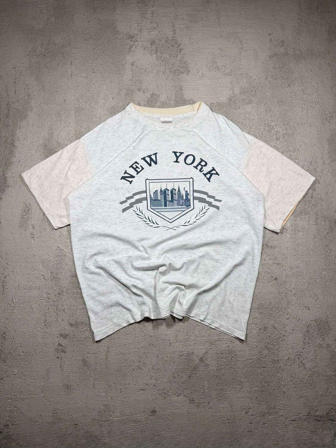 T-Shirt Mendez New York Melange-White L