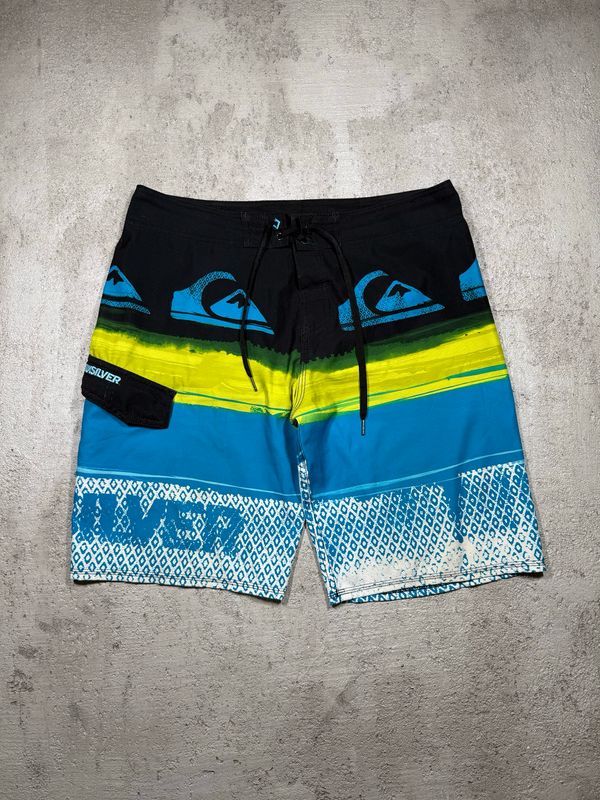 Kąpielówki Quiksilver Blu/Logo Lim/Stripe Blue/Black 34
