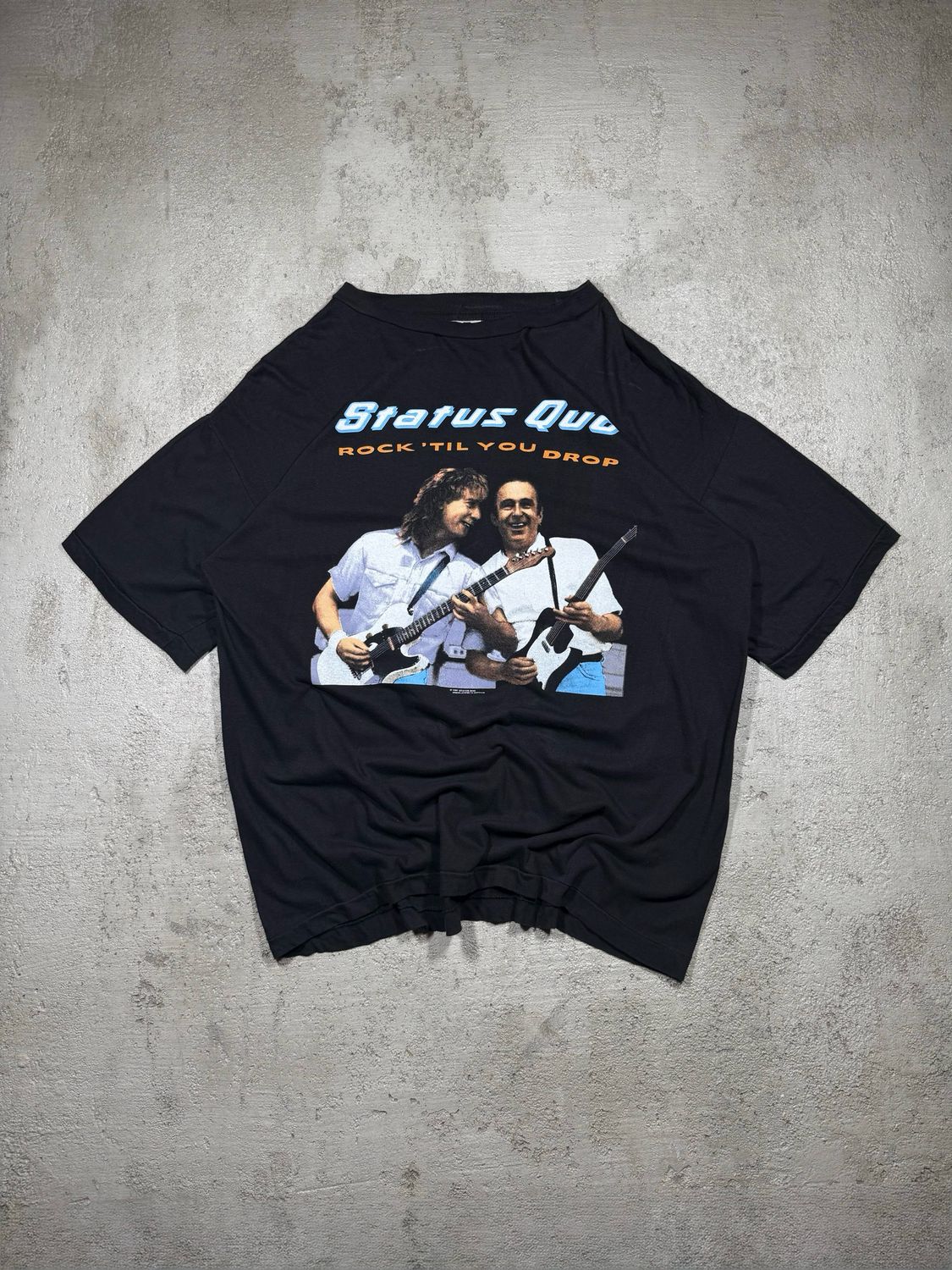 T-Shirt Status Quo Rock 'Til You Drop 1991 Black M