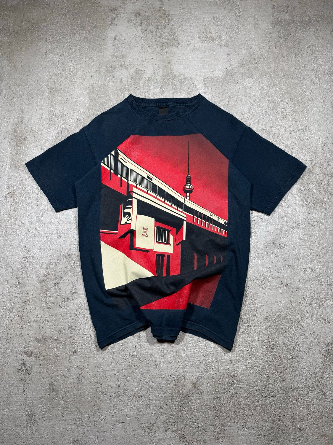 [S] T-Shirt Obey Rent This Space Navy S