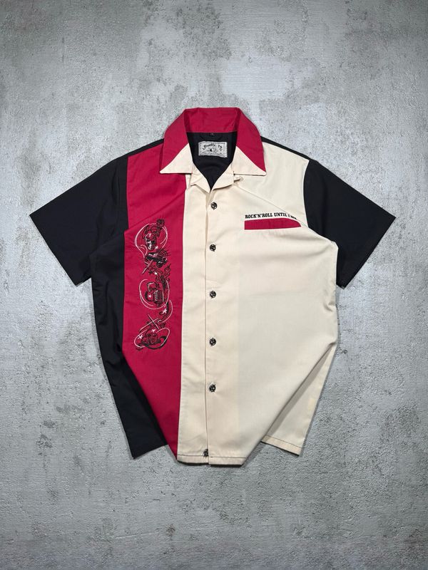 Koszula Rumble 59 Rock N Roll Until I Die Creme/Red M