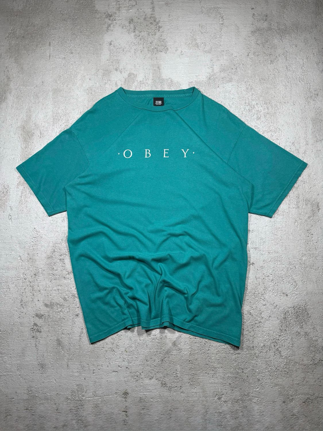 T-Shirt Obey Wh/Spellout Turquoise M
