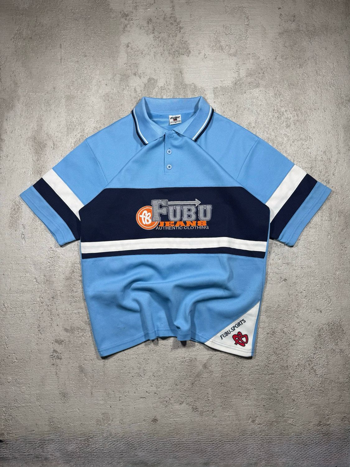 Polo Fubu Sports Wh-Nav/Stripes Blue M