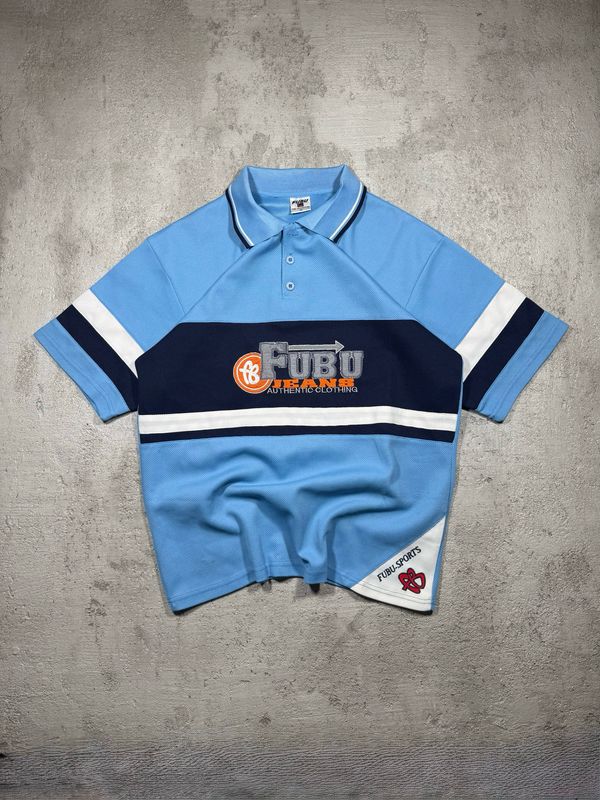 Polo Fubu Sports Wh-Nav/Stripes Blue M
