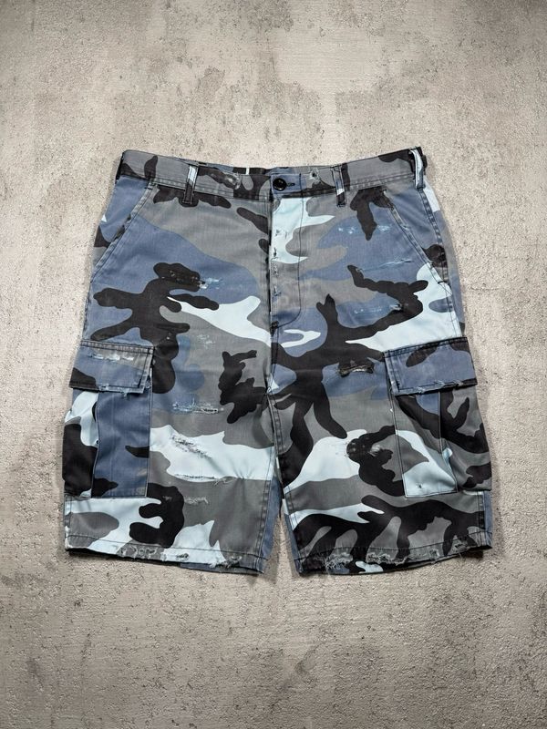 Szorty Camo Distressed Cargo Blue