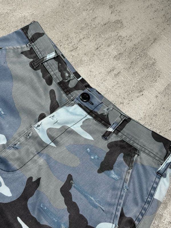 Szorty Camo Distressed Cargo Blue