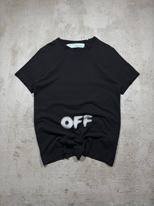 T-Shirt Off-White Distressed Black M
