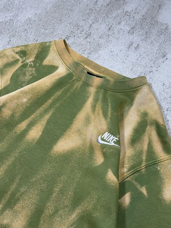 Crewneck Nike Wh/Logo Tiedye Green M
