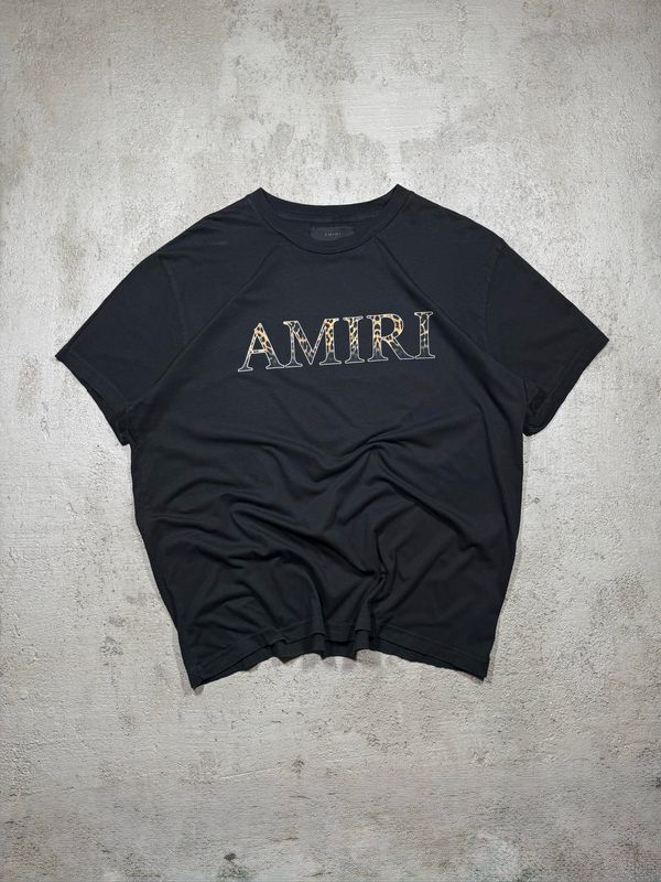 T-Shirt Amiri Leopard Logo Black L