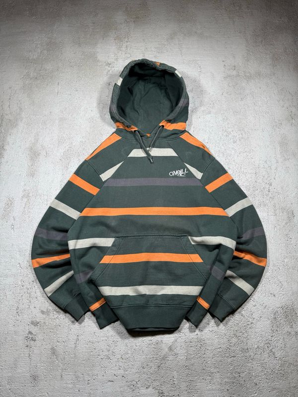 Hoodie O'Neill Wh/Logo Stripes Green M