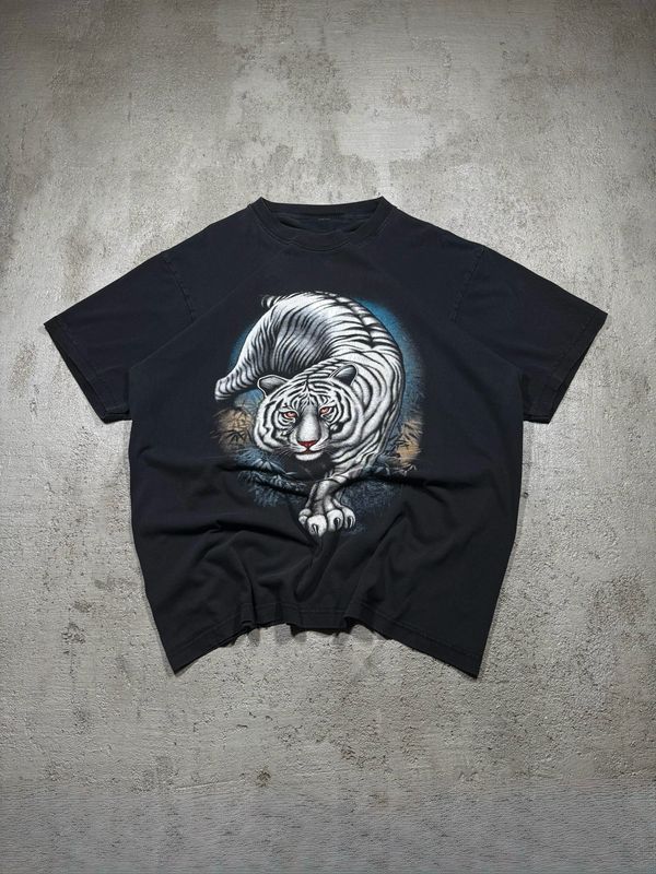 T-Shirt White Tiger Black M