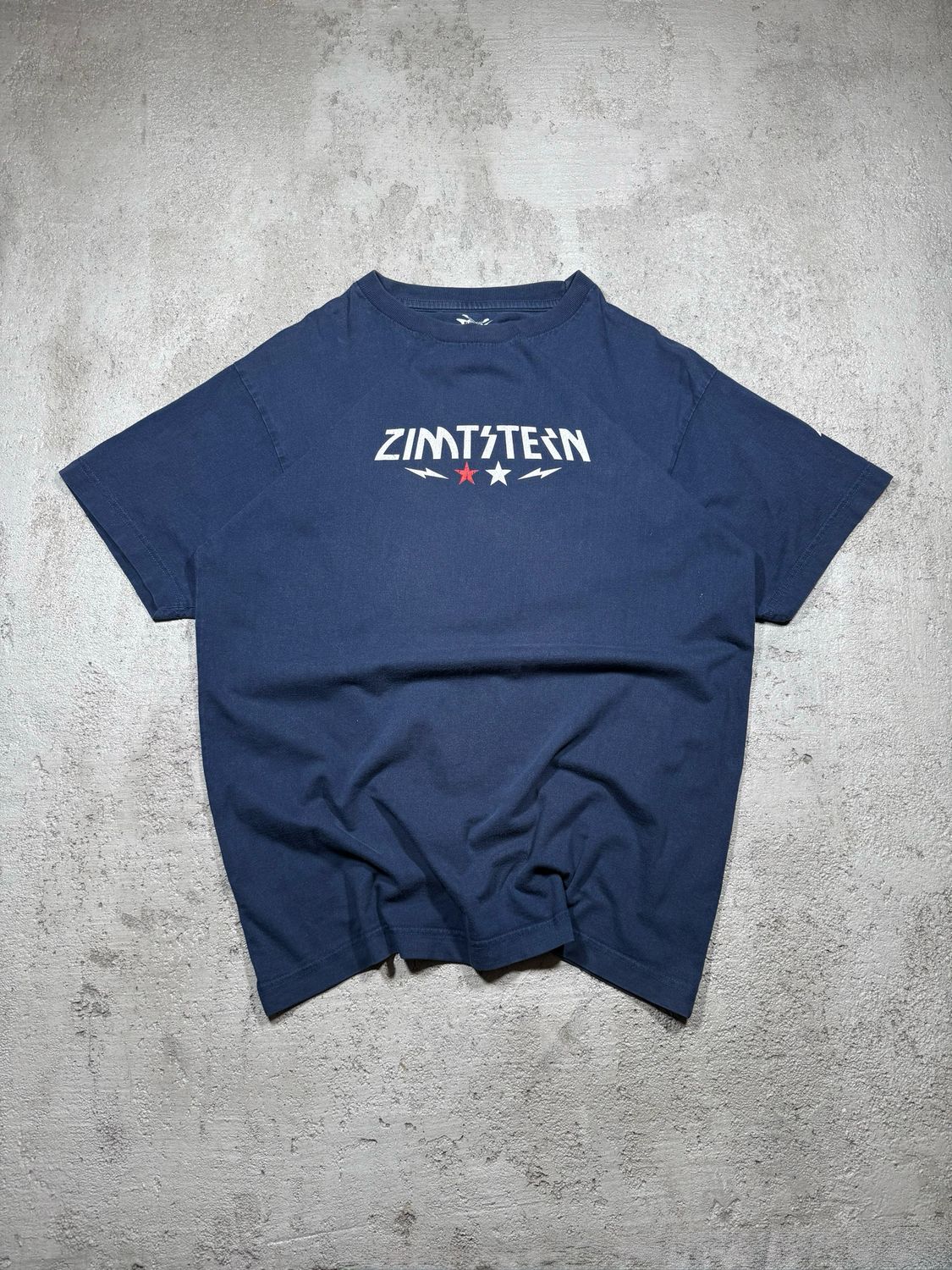 T-Shirt Zimtstern Wh/Spellout Navy M