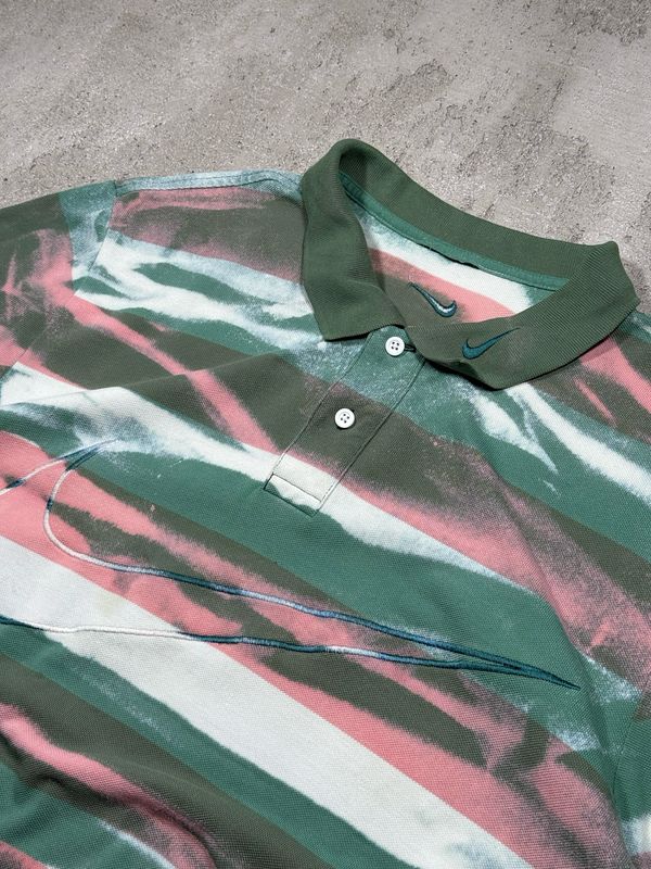Polo Nike Big Swoosh Gr/Stripes Green M