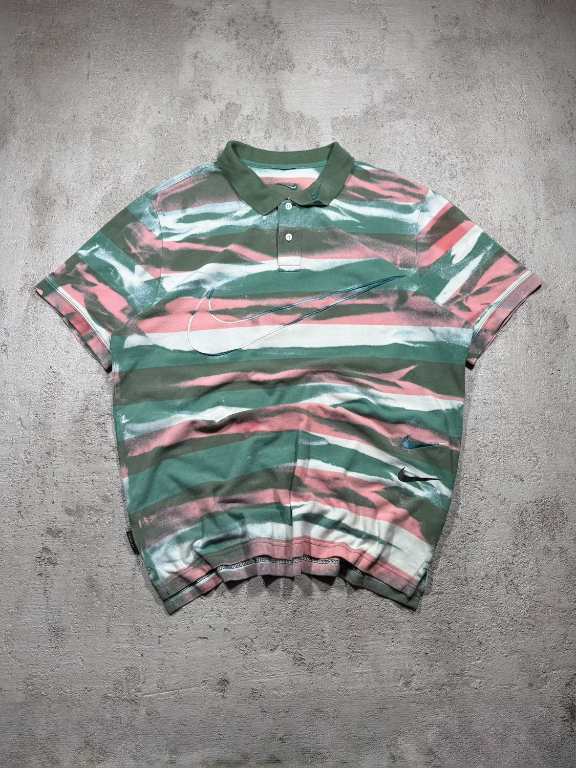 Polo Nike Big Swoosh Gr/Stripes Green M