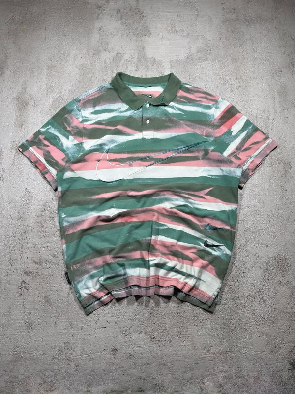 Polo Nike Big Swoosh Gr/Stripes Green M