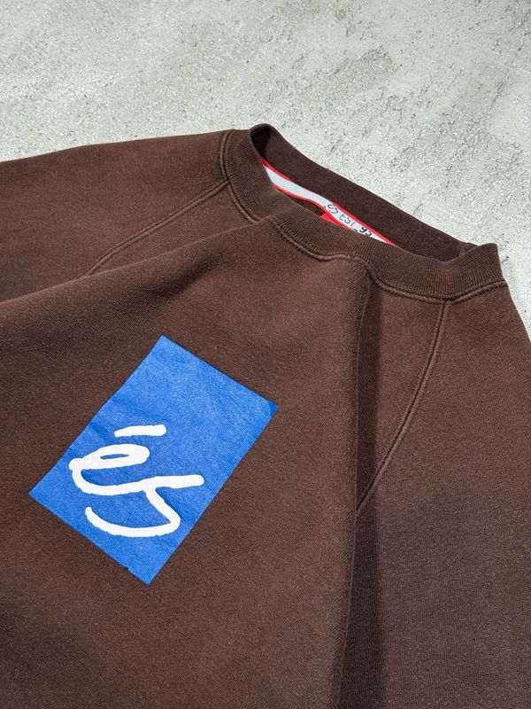 Crewneck ÉS Blue Logo Brown ES M