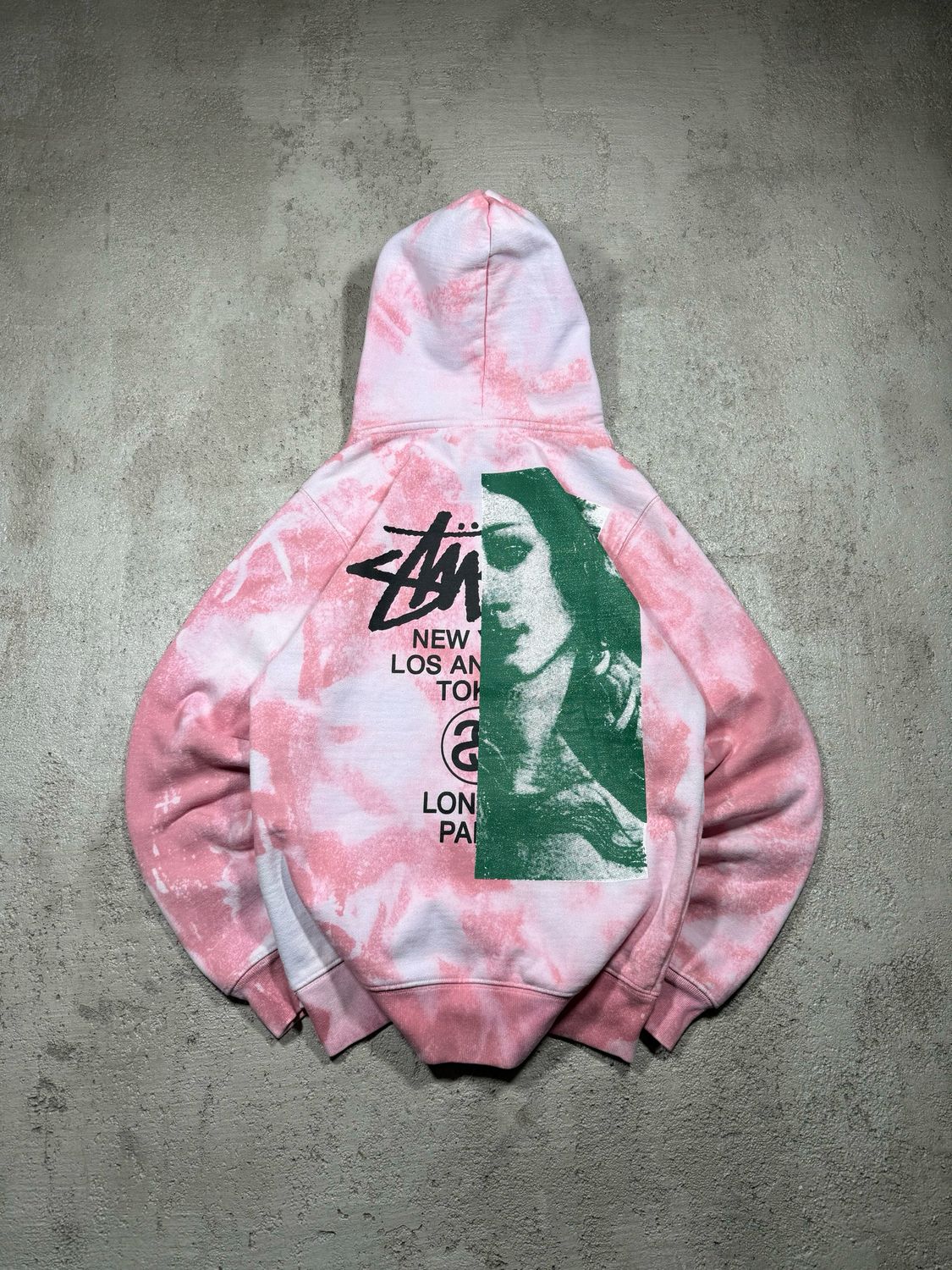Hoodie Stussy Face Back Tie Dye XS