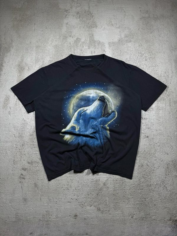 T-Shirt Wolf in the Moon Black M