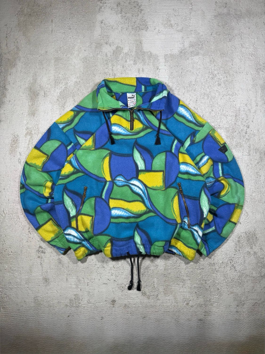 Polar Puma Patterend Q/Zip Blue/Green L