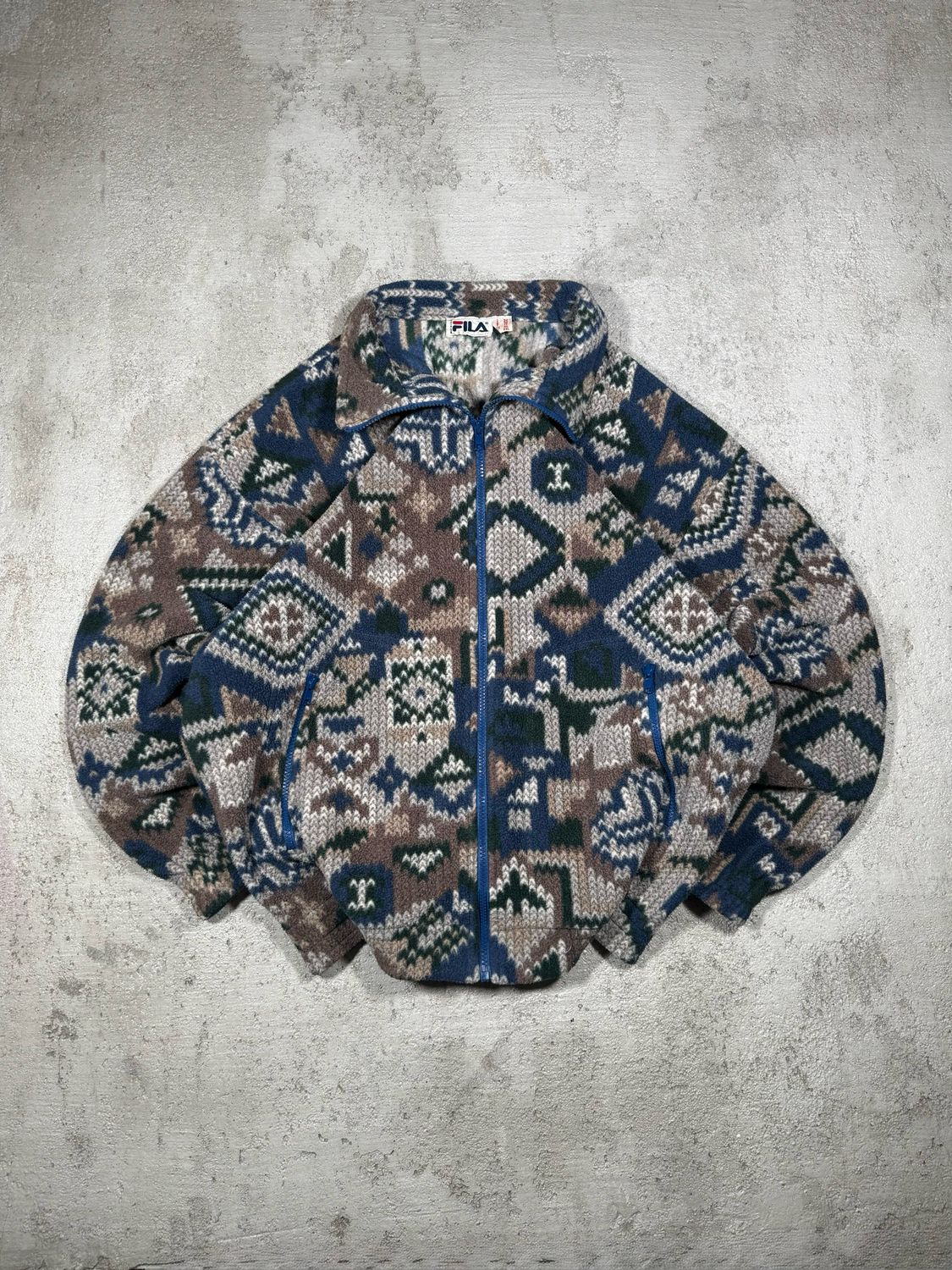 Polar Fila Patterned Zip Brown/Navy L