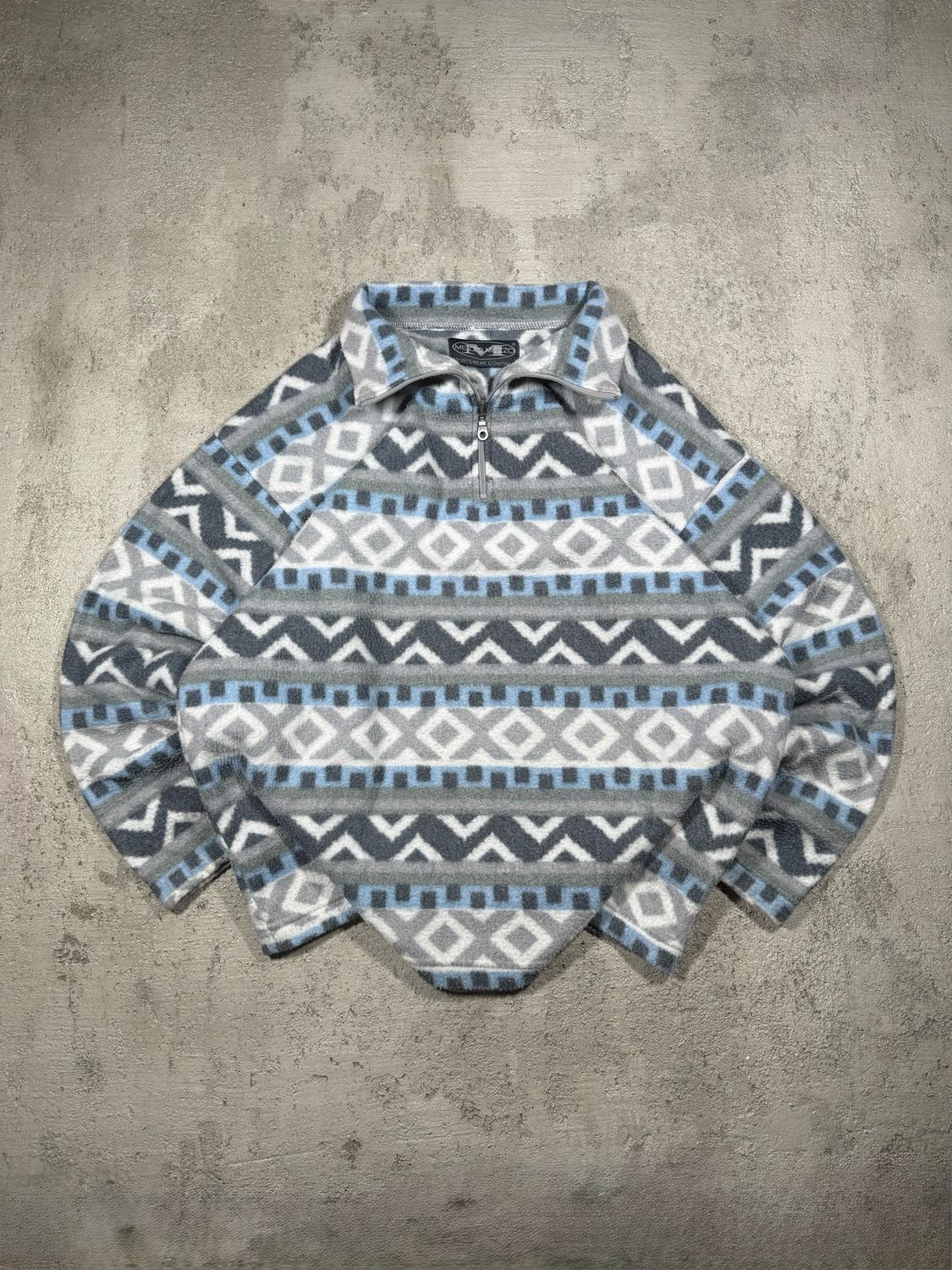 Polar Mezzo Patterned Q/Zip Gray/Blue L