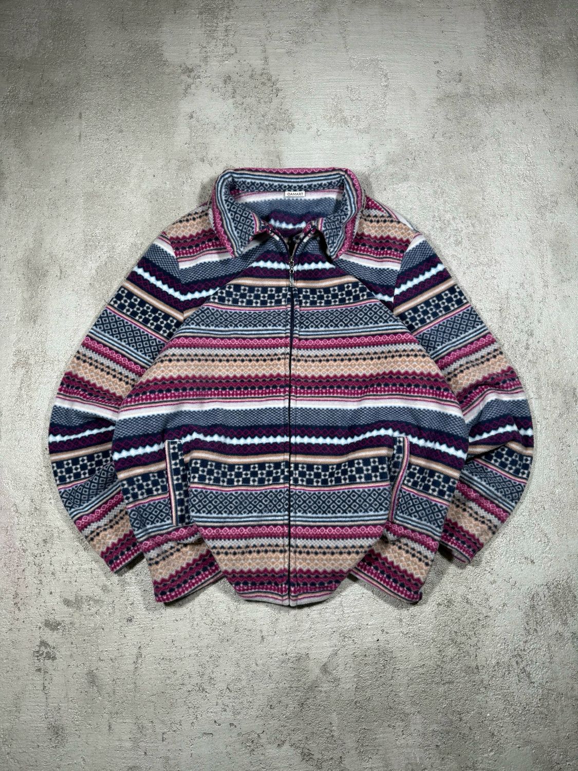 Polar Damart Patterned Zip Violet/Beige L