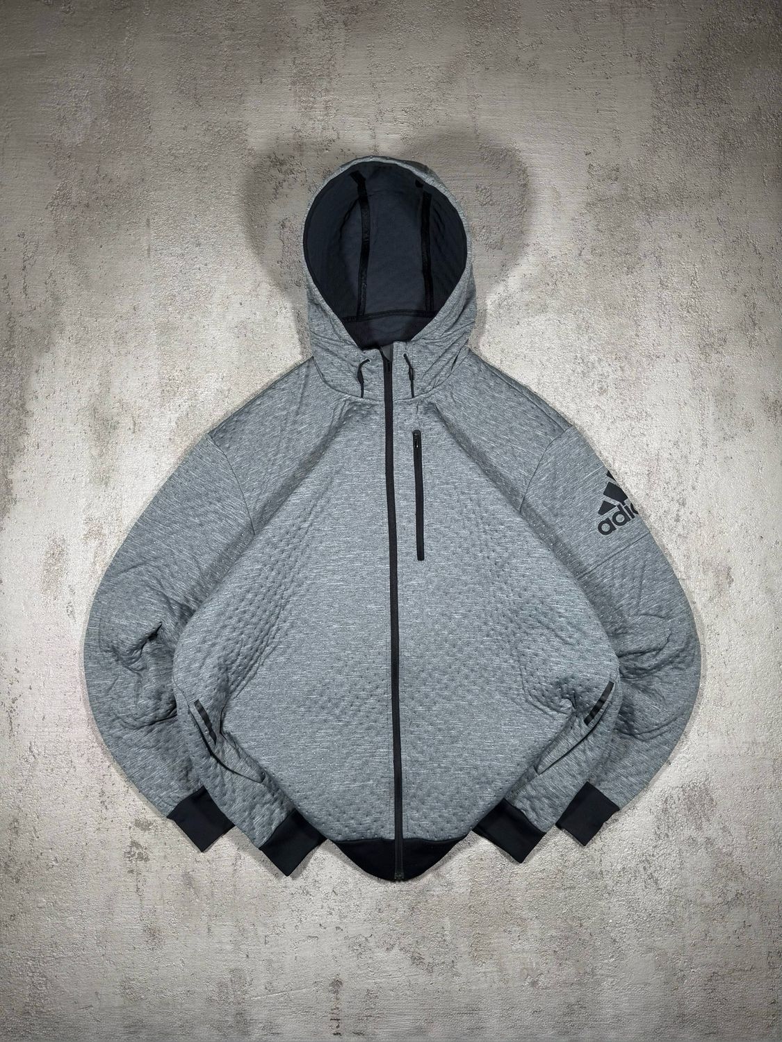 Hoodie Techniczne Adidas Quilted Hoodie Gray L