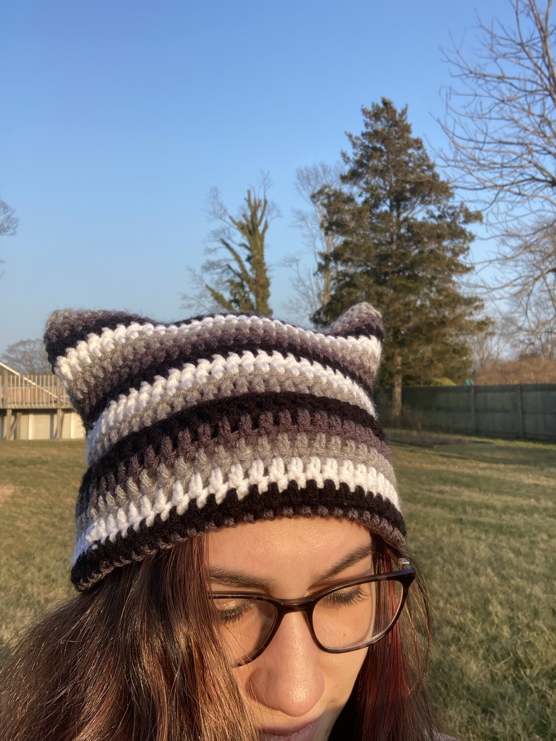 Customizable Solid Color or 2+ Color Crochet Cat Hat Beanie