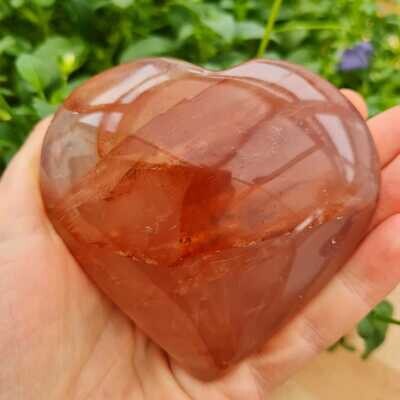Red Hematoid Crystal Heart