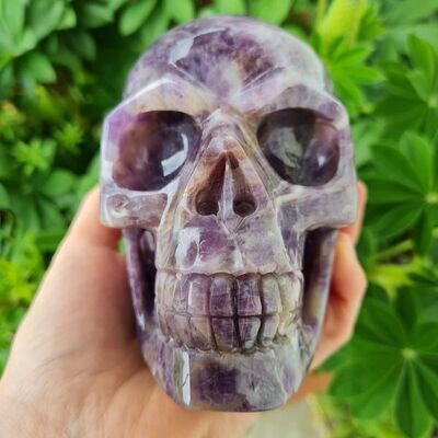 Chevron Amethyst Geode Crystal Skull 5