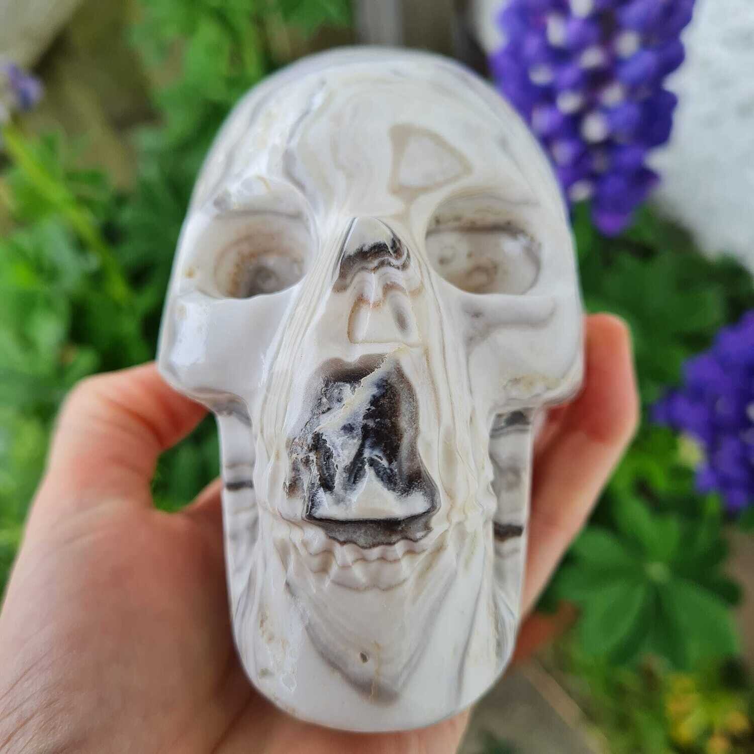 Moon Zebra Onyx Crystal Skull 4