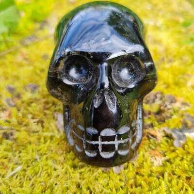 Black Obsidian Crystal Skull 2.75