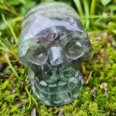 Green & Purple Fluorite Crystal Skull 3