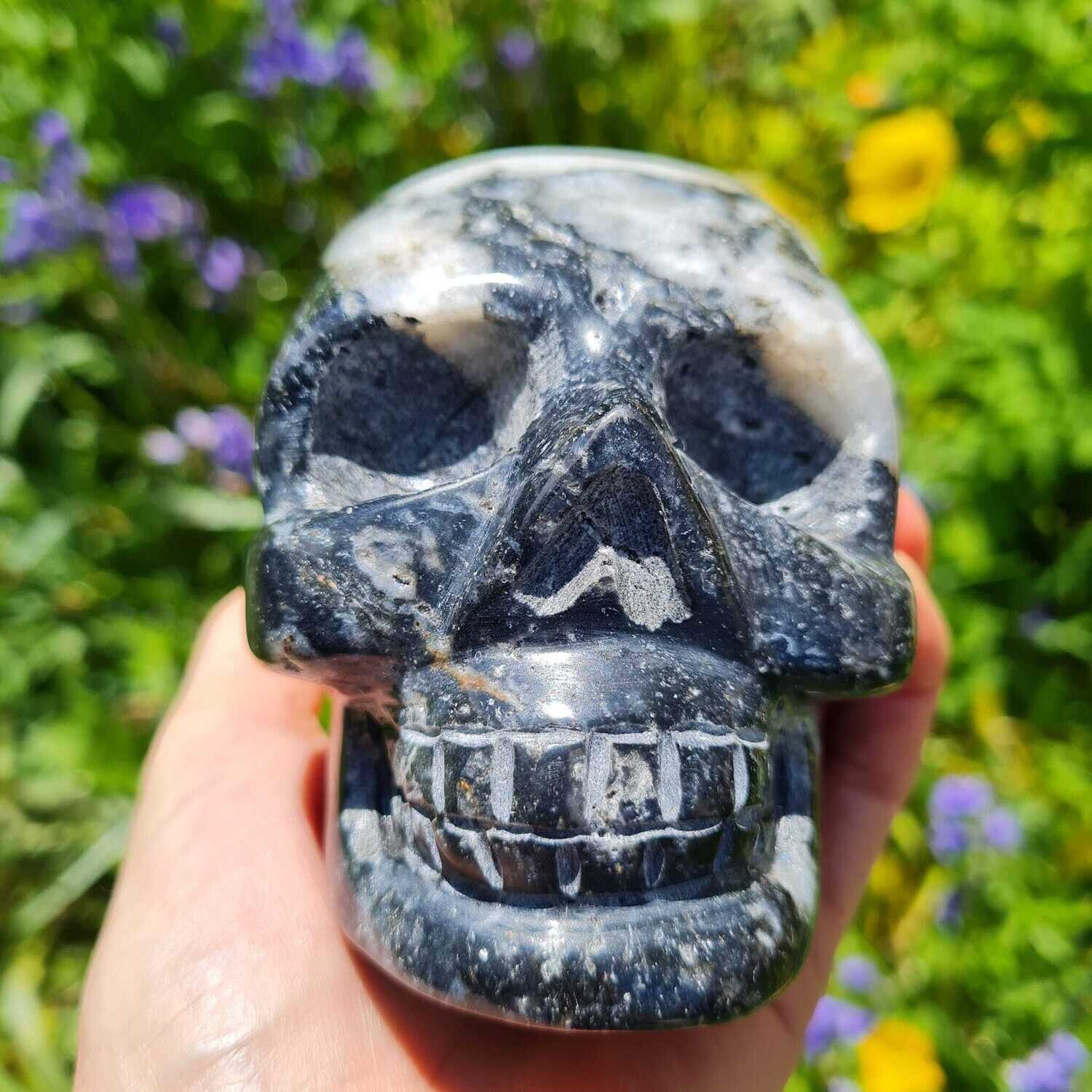 Zebra Quartz Crystal Skull 4
