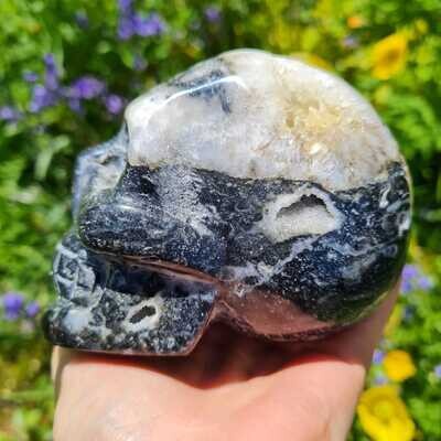Zebra Quartz Crystal Skull 4&quot;