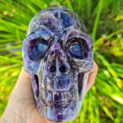 Grade A Amethyst Geode Crystal Skull 5