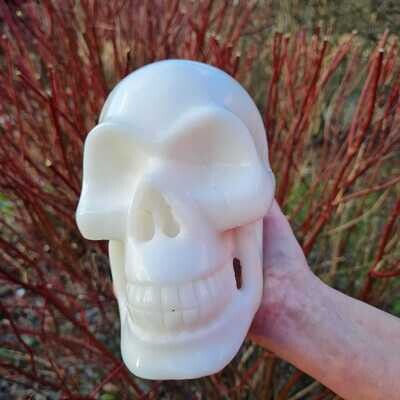 White Jade Crystal Skull 7"*