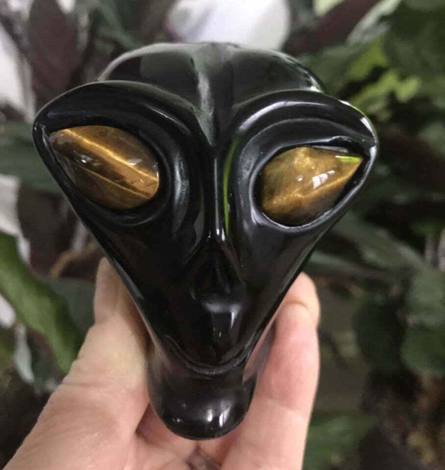 Mercury Inner Communication Black Obsidian with Tiger's Eyes Star Being 3