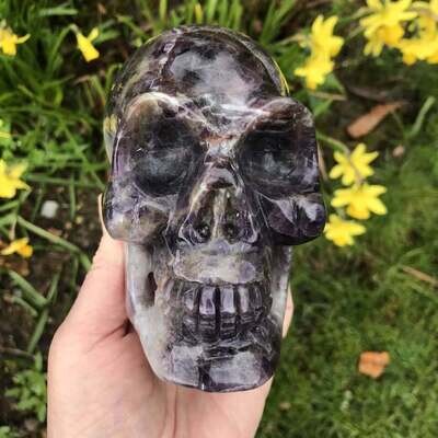 Chevron Amethyst Crystal Skull 5
