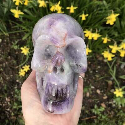 Chevron Amethyst Crystal Skull 5