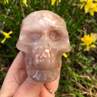 Strawberry Quartz Crystal Skull 3.5